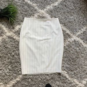 Express High-waisted Pinstripe Pencil Skirt White